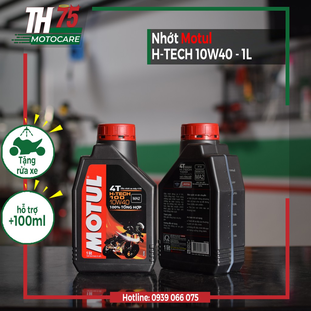 NHỚT XE MÁY MOTUL H-TECH 10W40 - 1L [ẢNH THẬT]