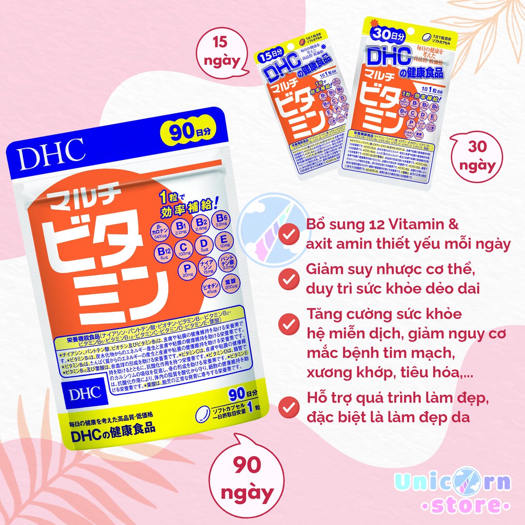 Viên Uống Bổ Sung Vitamin Tổng Hợp DHC Multi Vitamins | Thế Giới Skin Care