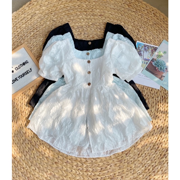 Áo babydoll xẻ 3 màu