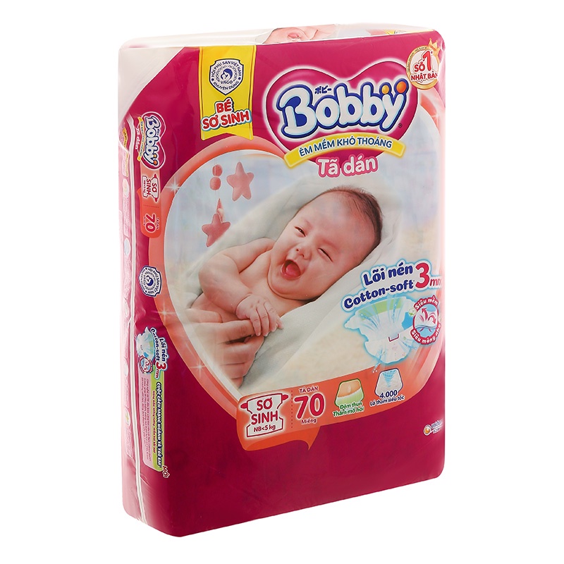Tã dán Bobby Sơ Sinh NB - 70 miếng