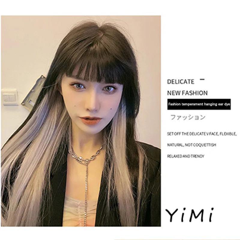 Bộ Tóc Giả Thẳng Dài 50cm Màu Gradient Chịu Nhiệt Magic