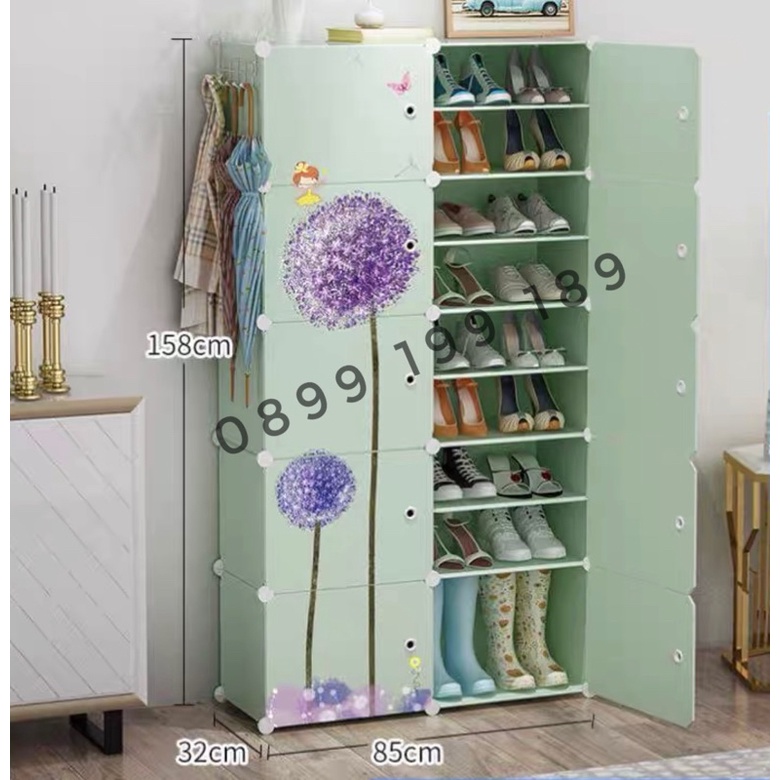 [RẺ NHẤT SHOPEE] TỦ NHỰA LẮP GHÉP ĐỂ GIÀY 20 Ô (chia ô) THÂN CỐM CỬA NHIỀU LỰA CHỌN