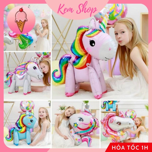Bóng Hình Ngựa Pony Unicorn 4D Trang Tri Sinh Nhật Size Siêu Đại Dễ Thương - Kemshop K51