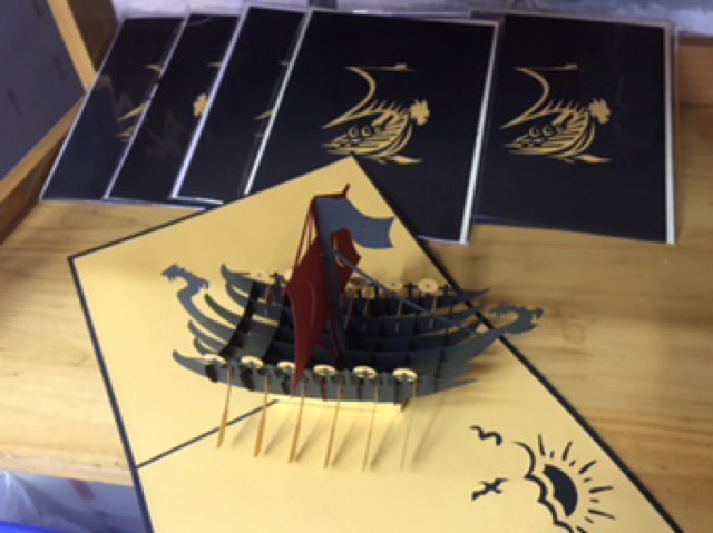 Thuyền 8  ( thuyền Đua ) -  Boat - Thiệp 3D ( 2 màu  ) | BigBuy360 - bigbuy360.vn