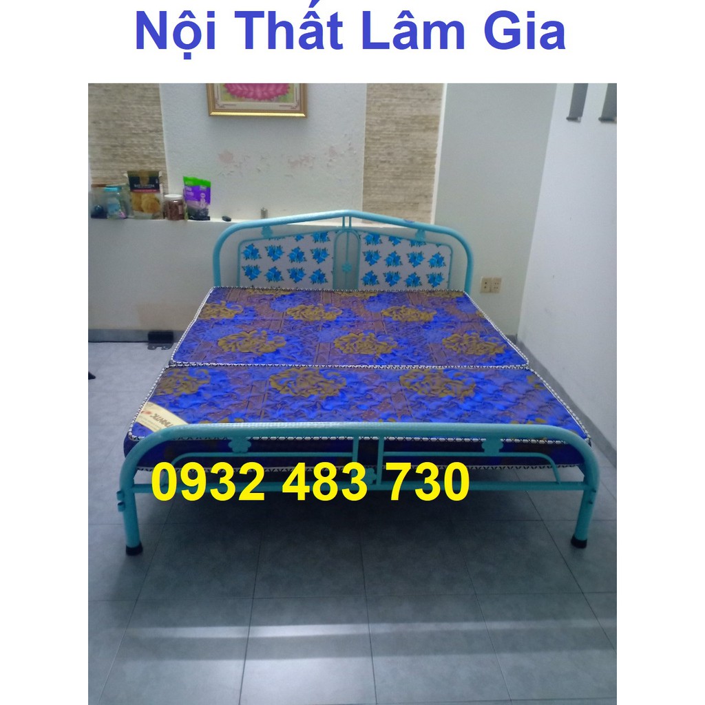 Giường sắt đơn ống tròn sơn tĩnh điện giá tốt ngang 80x2m