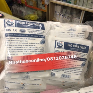 GẠC PHẪU THUẬT 10x10x8 lớp (10 miếng)