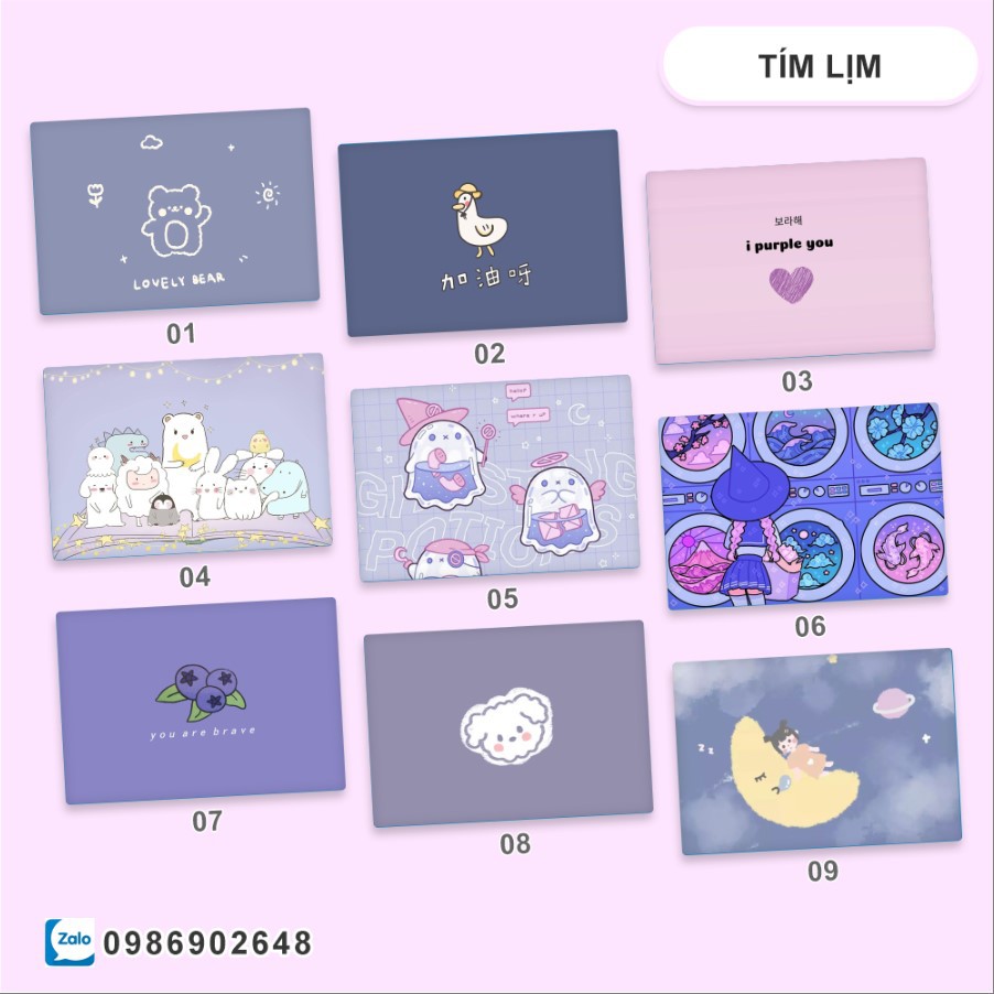 [TÍM LỊM TÌM SIM] Dán Máy Tính - Skin Laptop Hình Mẫu Tím Xinh Xinh - Có In Theo Yêu Cầu. | BigBuy360 - bigbuy360.vn