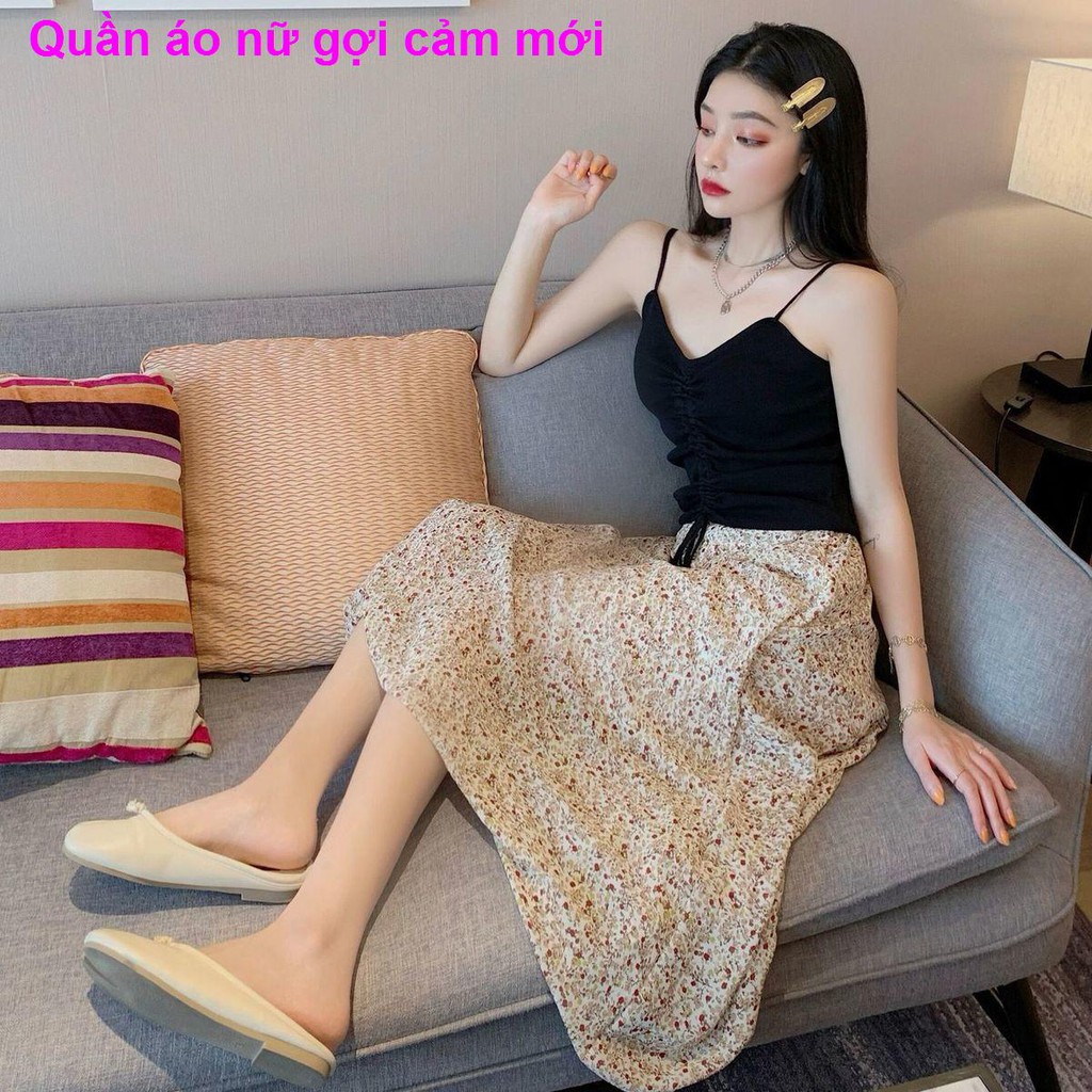 Ngực quấn dây rút gợi cảm mùa hè, mặc áo sơ mi hở đáy, yếm không tay mỏng, crop top nữ với quần