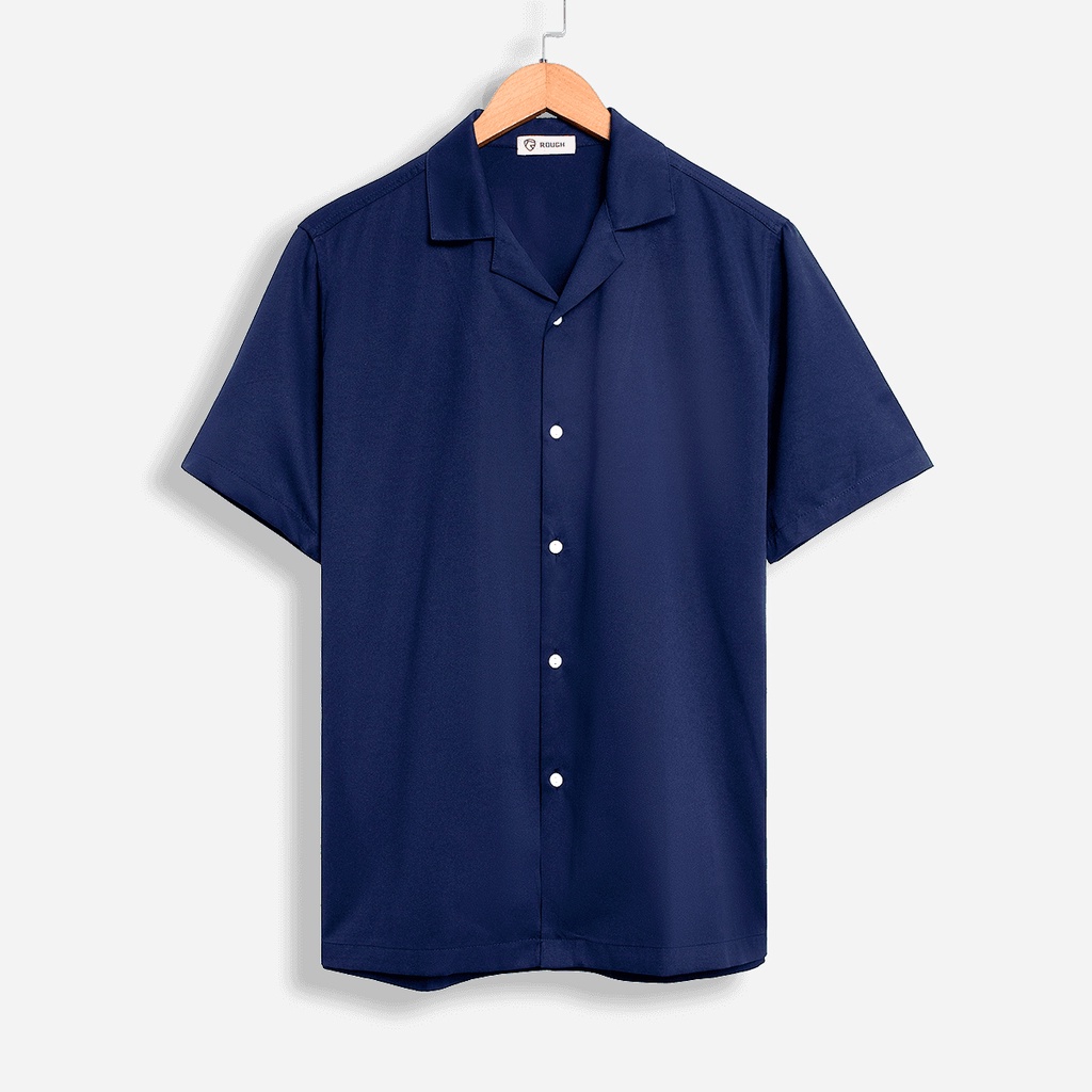 Áo sơ mi nam cộc tay ROUGH Cuban shirt 6 màu trơn