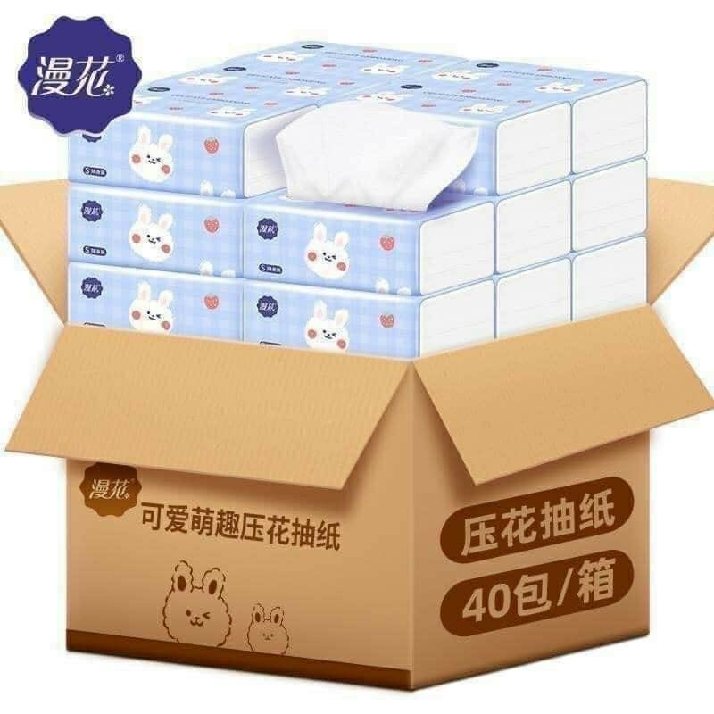 Thùng 40 gói giấy ăn Thỏ trắng siêu dai hàng nội địa Trung
