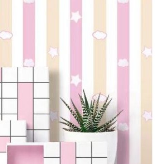 1 mét Decal giấy dán tường mây hồng khổ 45cm keo sẵn bóc dán