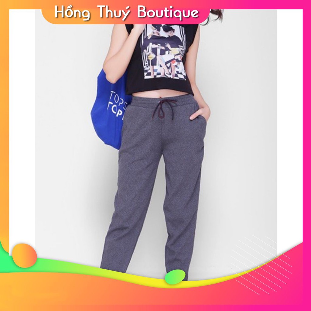 ( Xả lỗ ) Quần Jogger Nữ Len Tăm Bo Gấu Lưng Thun [Thuý Boutique]