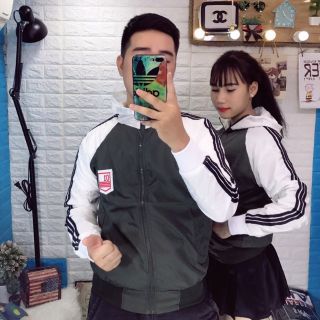 Khoát dù phối sọc tay nam nữ