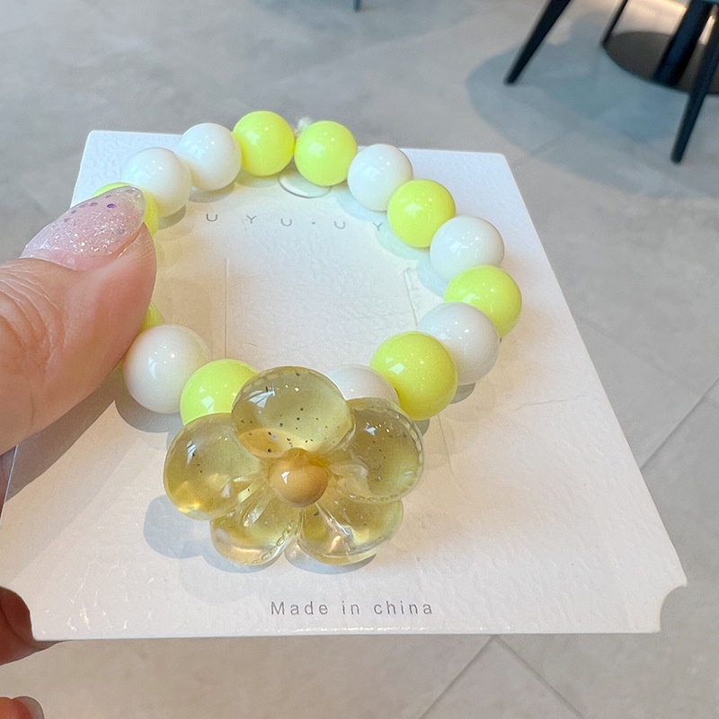 Dây Buộc Tóc Đính Hạt Co Giãn Cao Phong Cách Nhật Hàn Cho Bé Gái