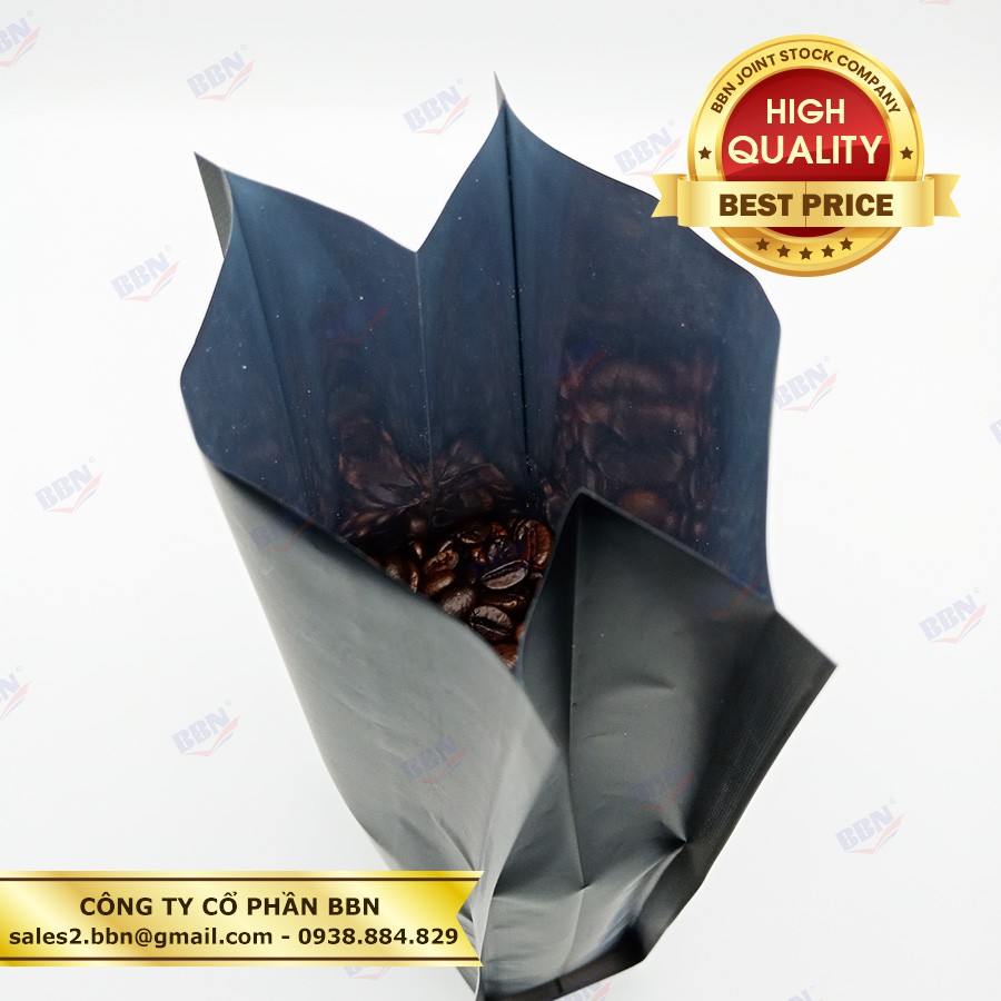 1kg Túi 4 biên OPP/MPET Đen 11x31 cm