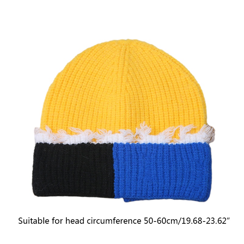 Mũ beanie Dệt Kim Co Giãn Màu Khối Đơn Giản Thời Trang Hàn Quốc