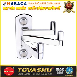 Móc quần áo TOVASHU 3 chia treo sau cửa inox 304 (Inox 304 - Bảo hành 20 năm)