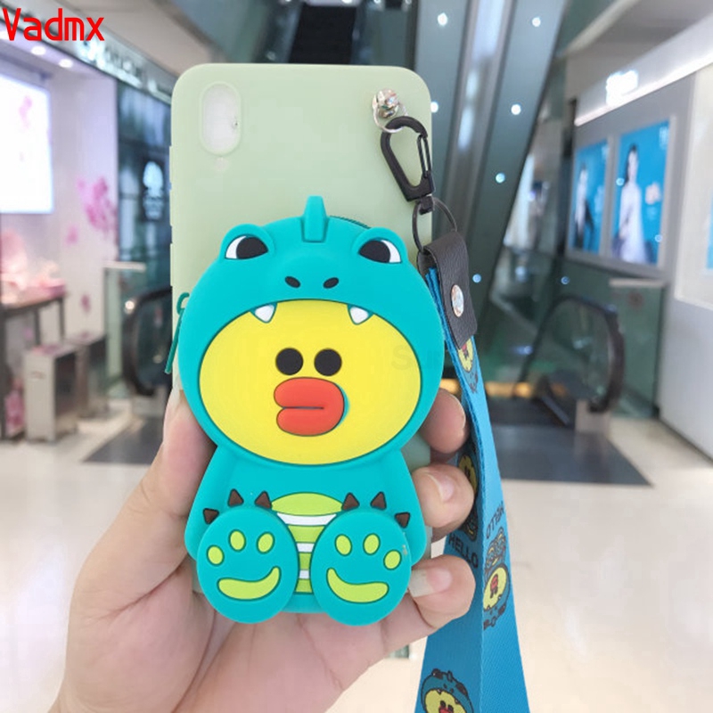 Ốp điện thoại mềm hình Doraemon Stitch Mickey Minnie có ví đựng tiền dành cho Xiaomi Redmi 6 6A 5 5A 5 Plus