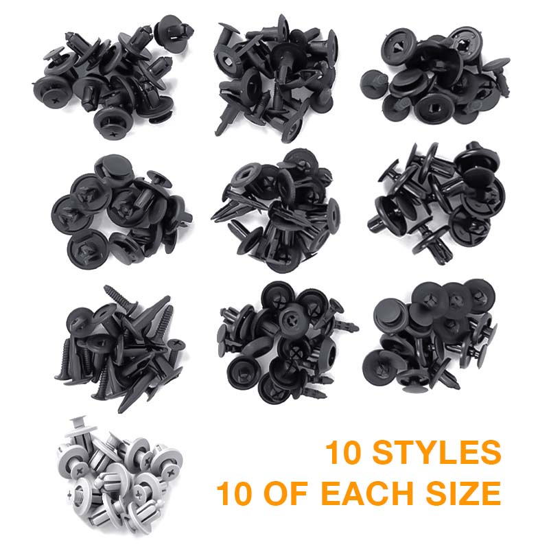 Set 100 đinh tán SEAMETAL bằng nhựa cho xe hơi