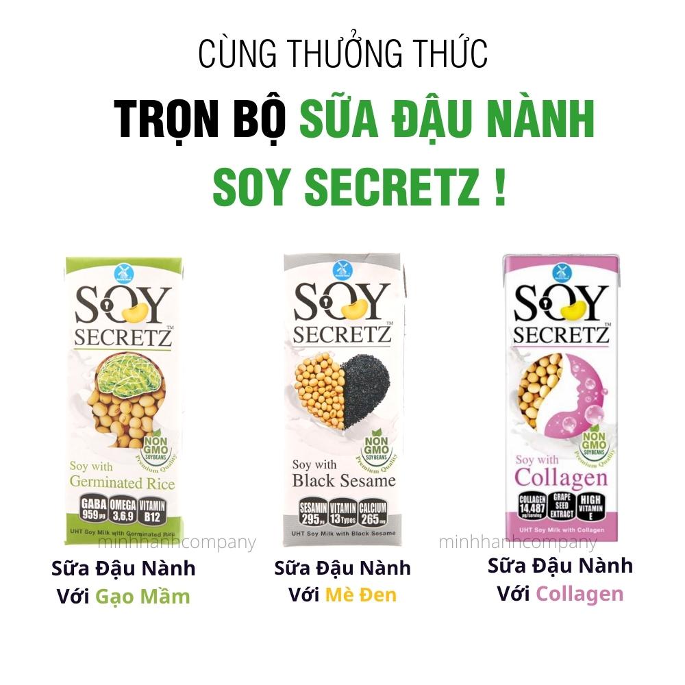 Thùng 48 Hộp Sữa Đậu Nành  Kết Hợp Collagen Soy Secretz Nhập Khẩu Từ Thái Thơm Ngon Đẹp Da Hộp 180ml