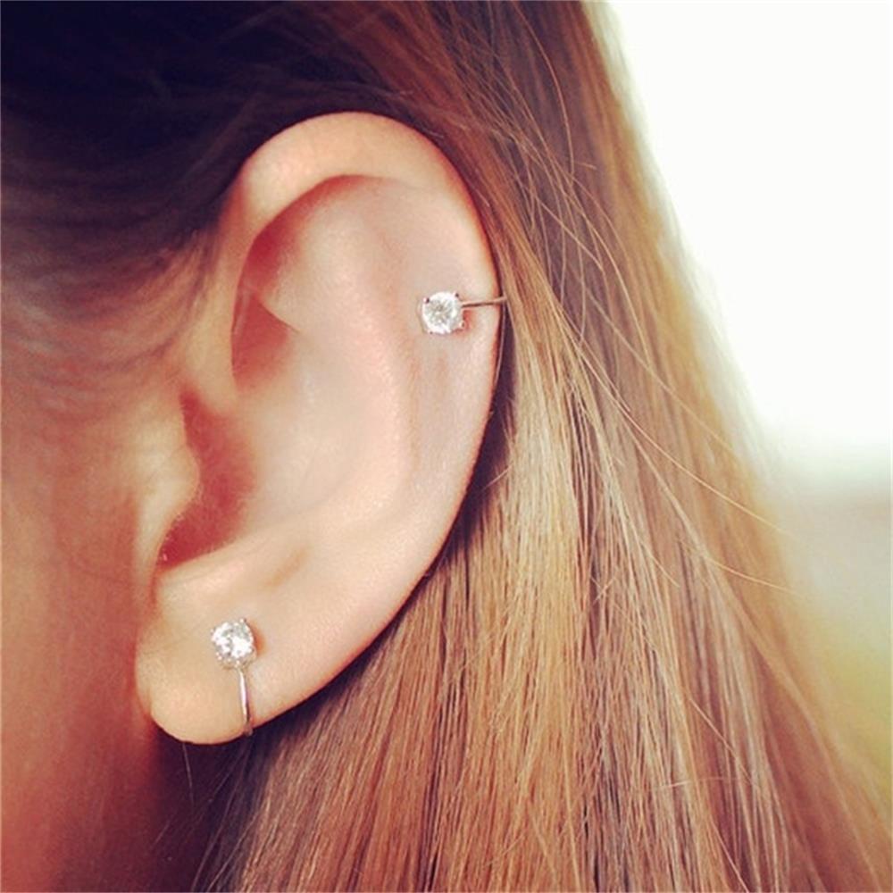 Khuyên Đeo Vành Tai 6mm 4mm Không Cần Xỏ Lỗ Cho Nam Và Nữ