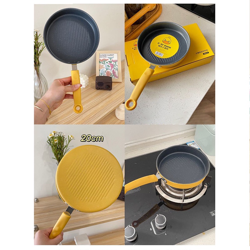 Chảo Chiên Chống Dính Mini Hình Chú Vịt Vàng Xinh Xắn Tiện Dụng