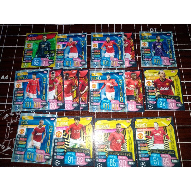 Thẻ cầu thủ bóng đá Manchester united MATCH ATTAX VIỆT NAM 2019/20 thẻ in custom ST STORE CARD