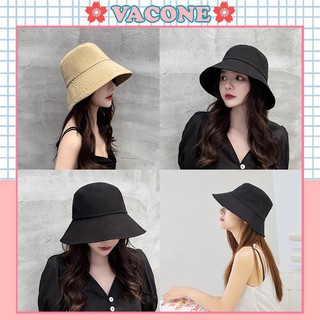 Mũ bucket cụp Vacone nón bucket trơn hàn quốc nhiều màu MD05