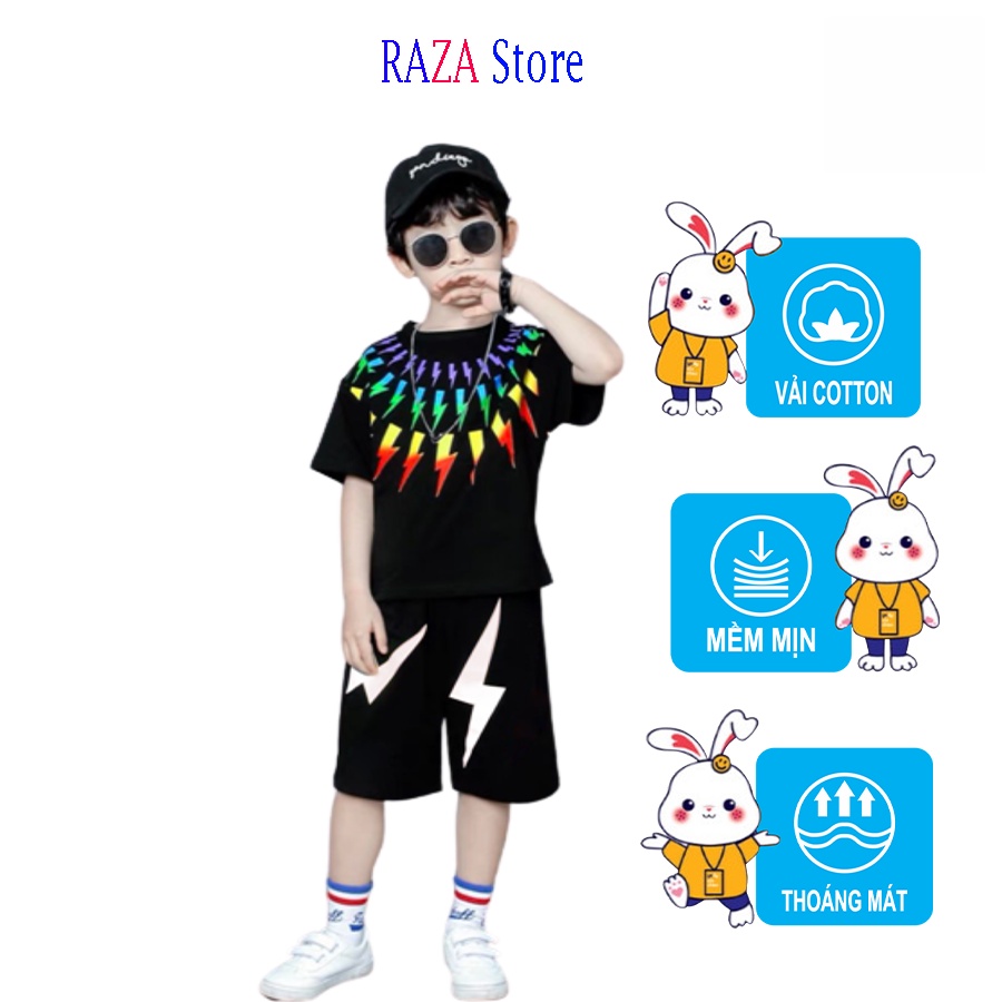 Bộ hè bé trai,Đồ bộ bé trai RAZA Store chất liệu cotton cao cấp sợi thoáng mát cho bé từ 15kg- 46kg RZM37