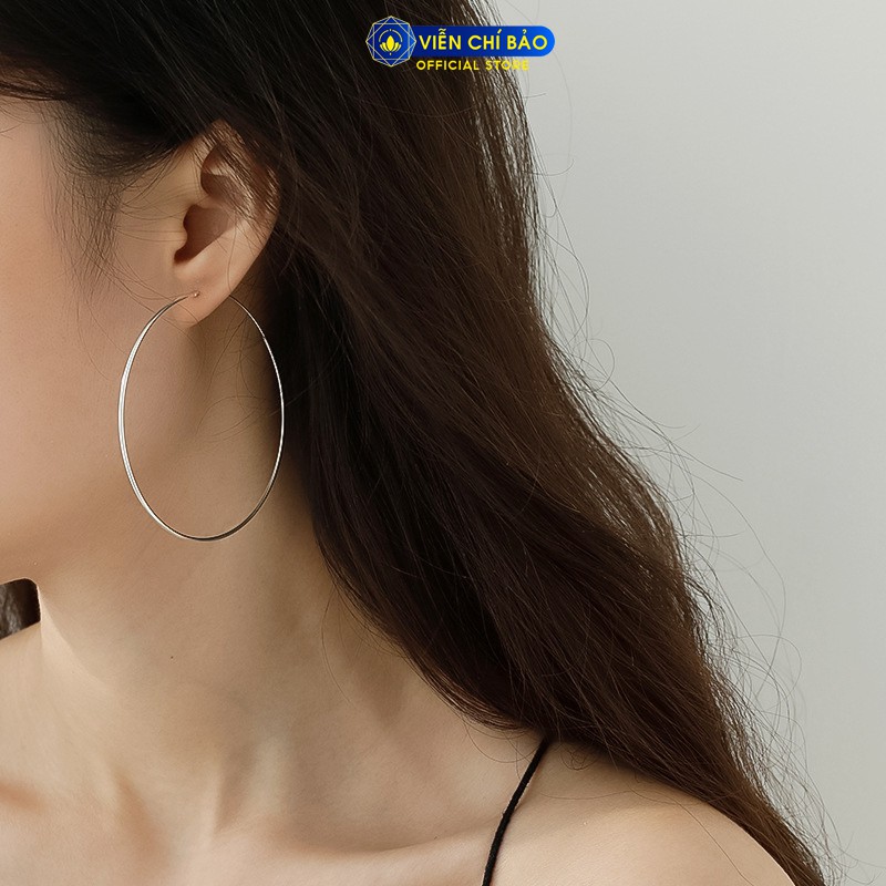 Bông tai bạc nữ Basic chất liệu bạc 925 thời trang phụ kiện trang sức nữ thương hiệu Viễn Chí Bảo B000048