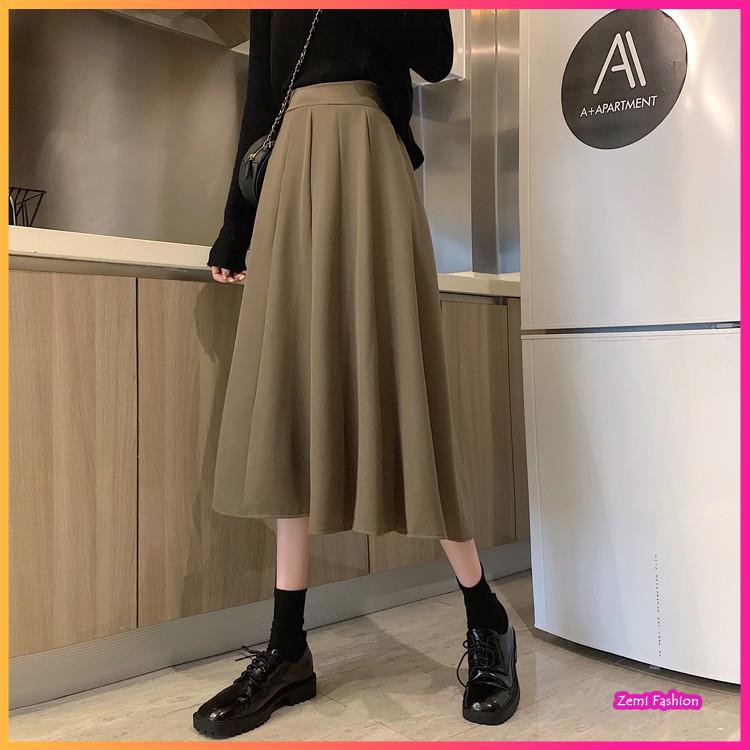 Chân váy chữ A 💕 chân váy midi dáng dài xòe điệu form rộng cạp cao phong cách Ulzzang | BigBuy360 - bigbuy360.vn