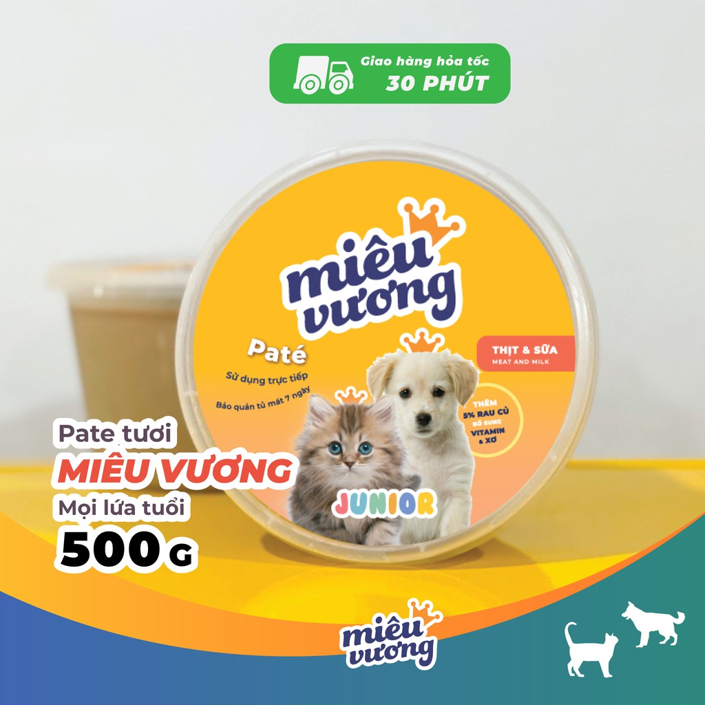 [Hà Đông] Pate tươi cho chó mèo mọi lứa tuổi Miêu Vương [500g]