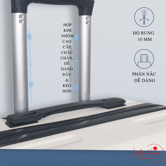 HÌNH THẬT_Vali Du Lịch Tay Kéo Hình In Không Bong Tróc Chất Liệu Nhựa Nhám PC+ABS Bền Hàng Sẵn Kho Đủ Size