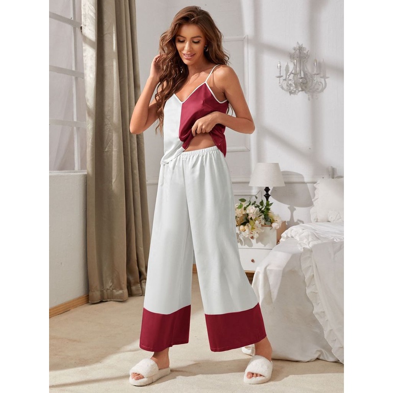 Bộ Đồ Ngủ Bằng Lụa Mát Hai Màu Sắc Thời Trang Mùa Hè Dành Cho Nữ