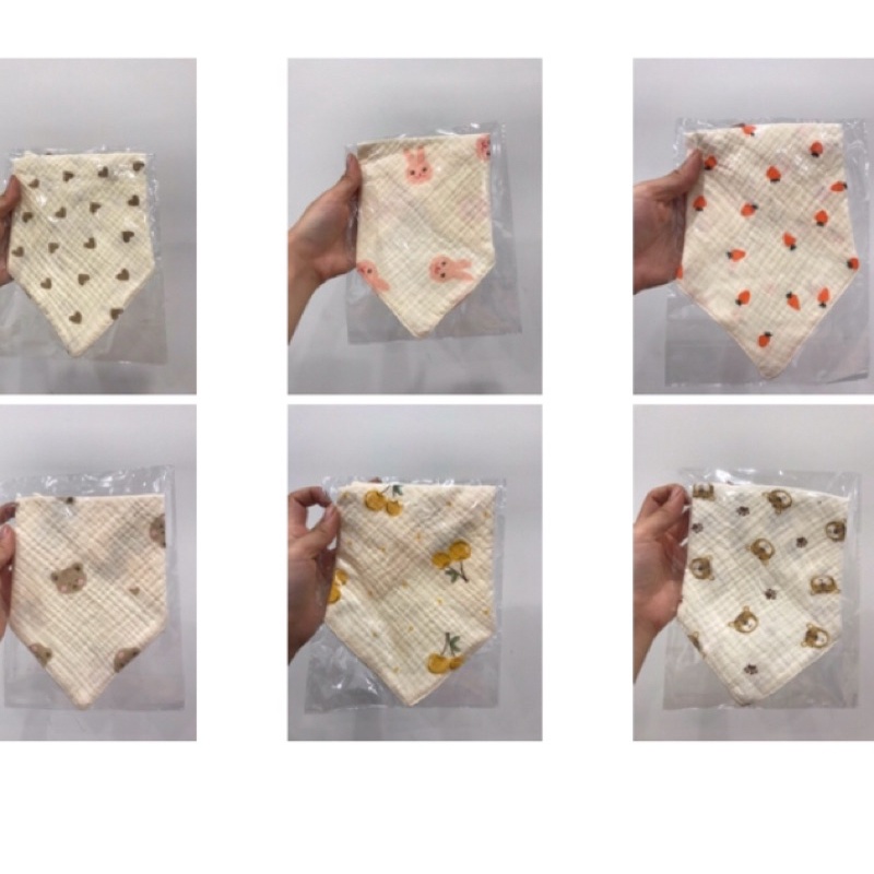 Yếm tam giác muslintree organic 4 lớp cao cấp cho bé