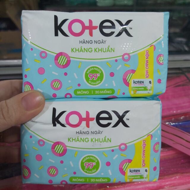 Băng vệ sinh KOTEX hàng ngày 20M giá bao bì 14k