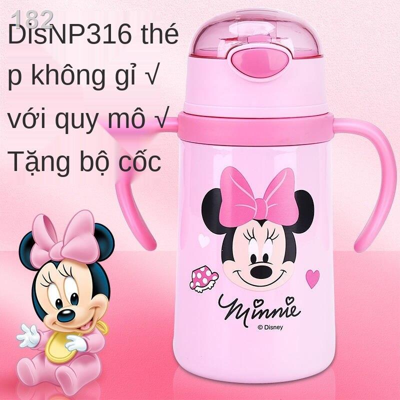 [Mới nhất ]Cốc giữ nhiệt cho trẻ em Disney có tay cầm ống hút chai nước sử dụng kép bé gái mẫu giáo uống