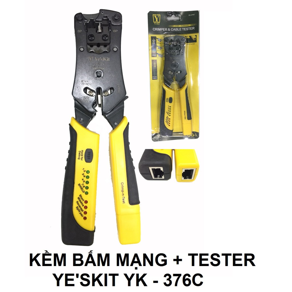 KỀM BẤM MẠNG YE'S KIT YK - 376C + TESTER