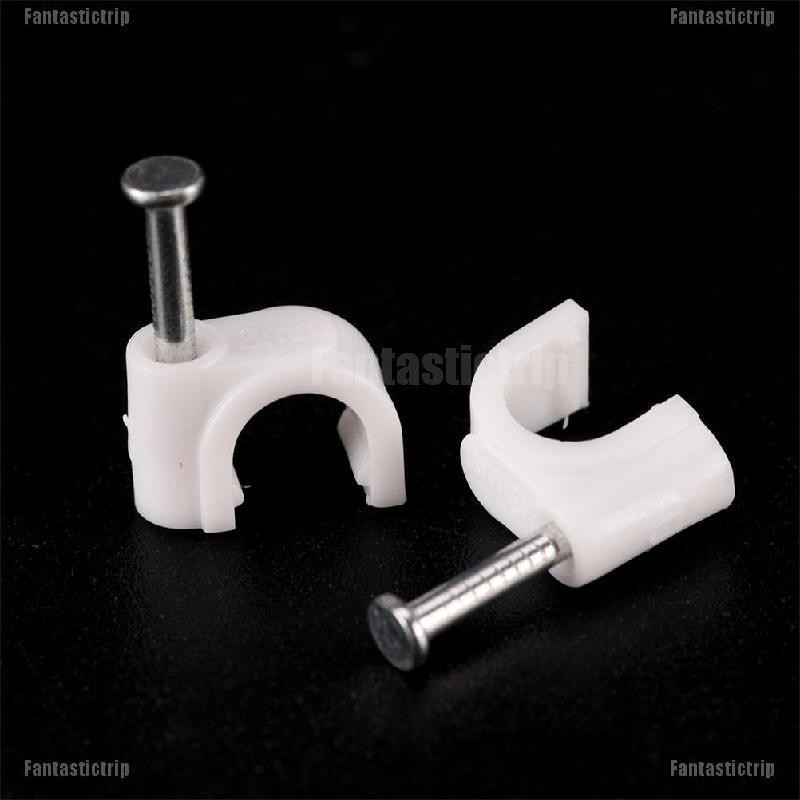 Fantastictrip New RG59 Coax Cat5 Cat6 Cable Wire Clips Nail Clamps Straps Tacks White 6mm