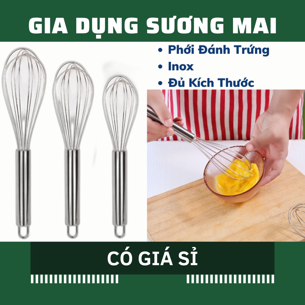 [Giá Sỉ] Phới lồng/Dụng cụ đánh trứng, khuấy trộn bột, đánh bông kem bơ bằng thép không gỉ