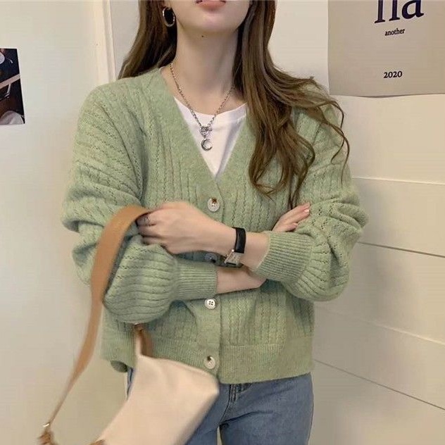 Áo cardigan dệt kim tay dài dáng rộng thiết kế mới thời trang mùa thu 2020 trẻ trung cho nữ