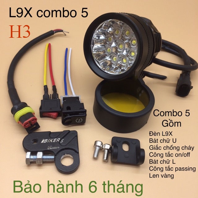 SALE KHỦNG Đèn Trợ Sáng L9X Cree 9 bóng le Cực Sáng Chống Nước Tặng FUll Bộ Phụ Kiện Bảo Hành 6 Tháng!