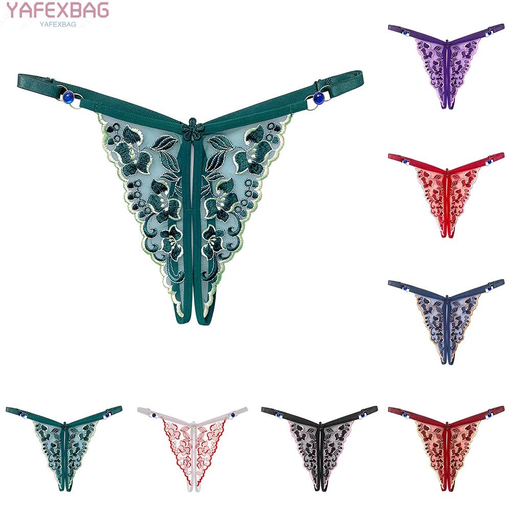 Women Underwear Briefs Comfy Lace Lingerie Open Butt Thong Panties 2022