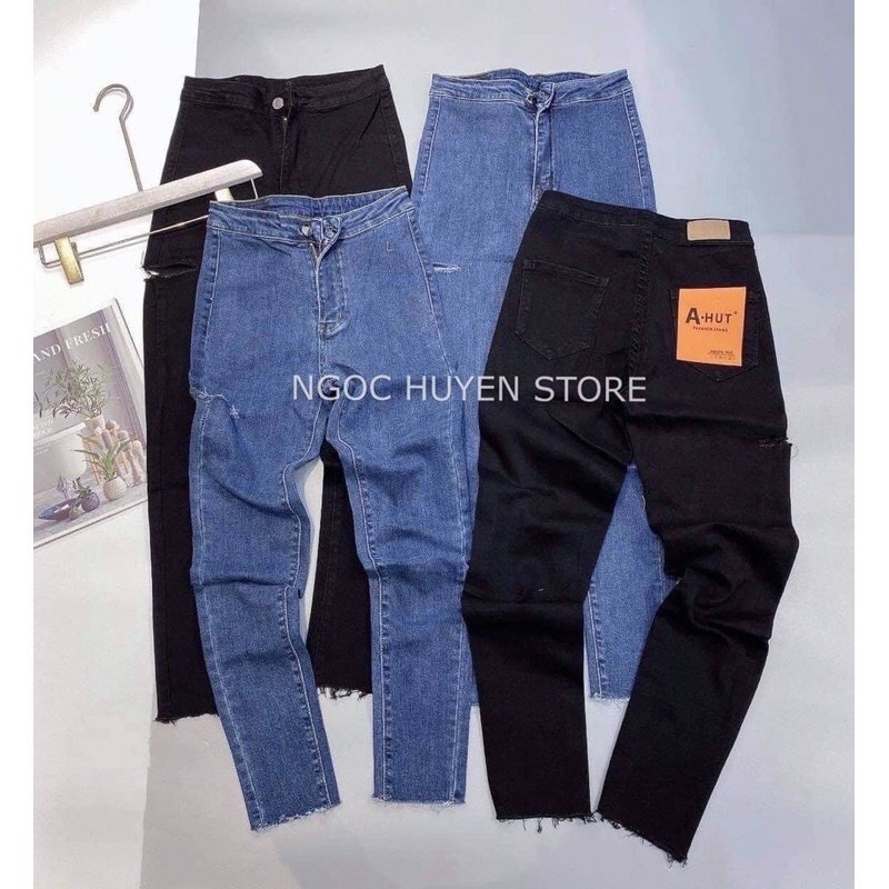 Quần bò nữ cạp cao 2 khuy siêu đẹp, quần jean lưng cao hai túi trước dễ phối đồ siêu hot Xưởng may Thu Thủy