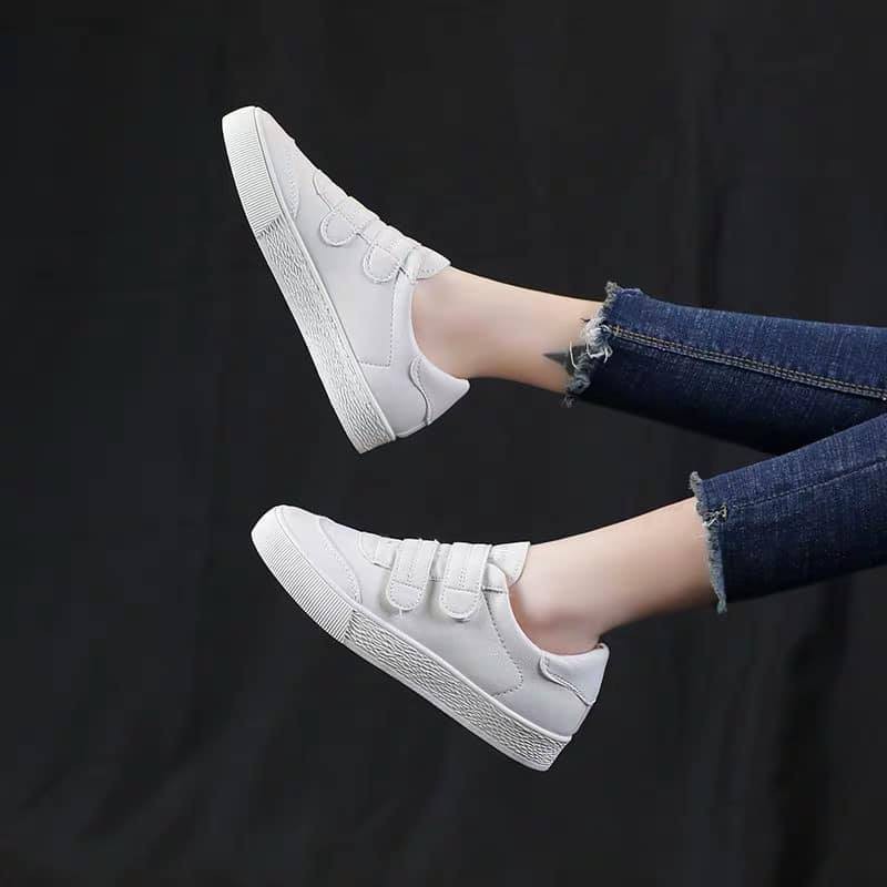 giầy thể thao trắng 2 quai dán