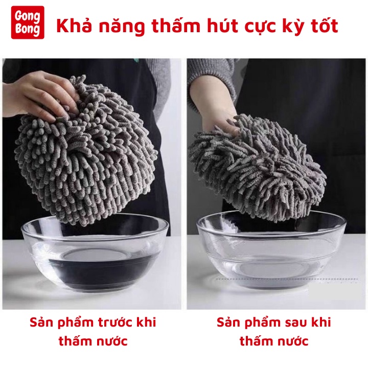 Khăn lau tay tròn san hô siêu thấm hút nước dành cho nhà bếp nhà tắm chất liệu vải bông siêu mềm mịn