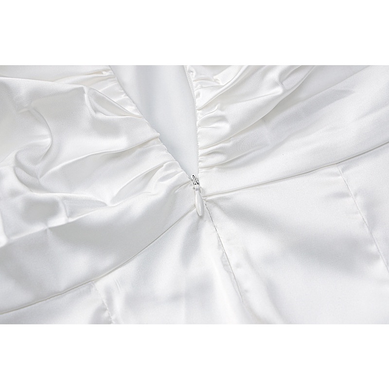 Đầm Hai Dây Xếp Ly Màu Sắc Đơn Giản Quyến Rũ Cho Nữ