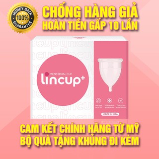 [Hàng thật] Cốc Nguyệt San Lincup Chính Hãng Nhập Khẩu Mỹ [Tặng cốc tt, gel vệ sinh, viên tiệt trùng, bàn chải+Túi vải]