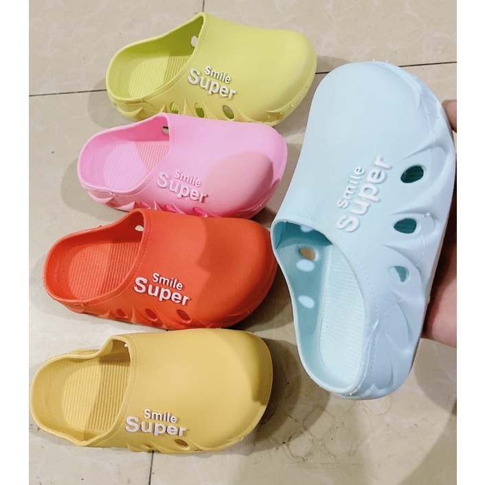 dép trẻ con - cross bé gái bé trai Smile Super sục cao su siêu êm chân