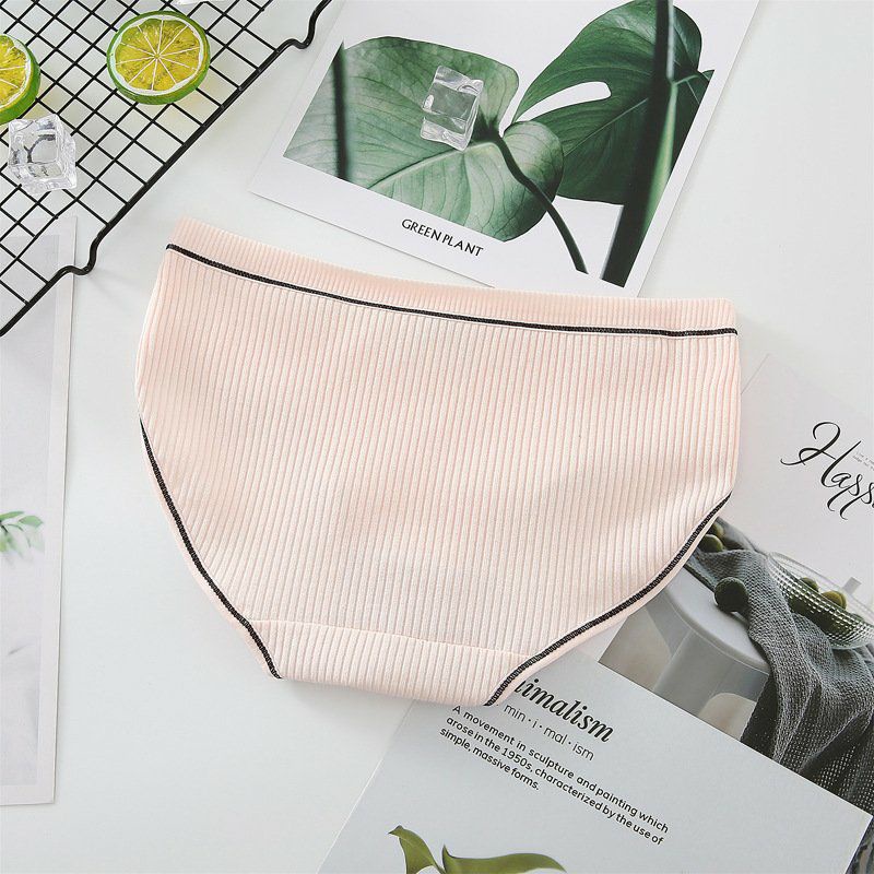 Quần Lót Nữ Gân Tăm Viền Đen Cotton 100% Kháng Khuẩn, Mềm Mại  - Subo Shop